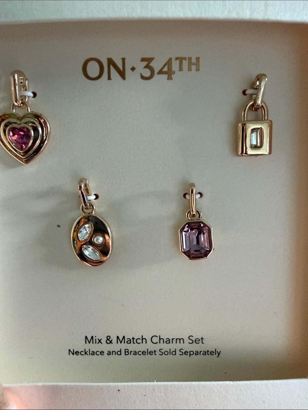 Gold Mix & Match Purple Charm Set